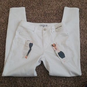 🌟 Super Cute Skinny High Rise White Corset Fit